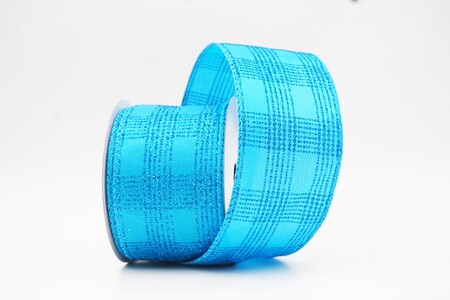 Lt. Blue  Classic Plaid Check Wired Ribbon_KW0467GC-12-213